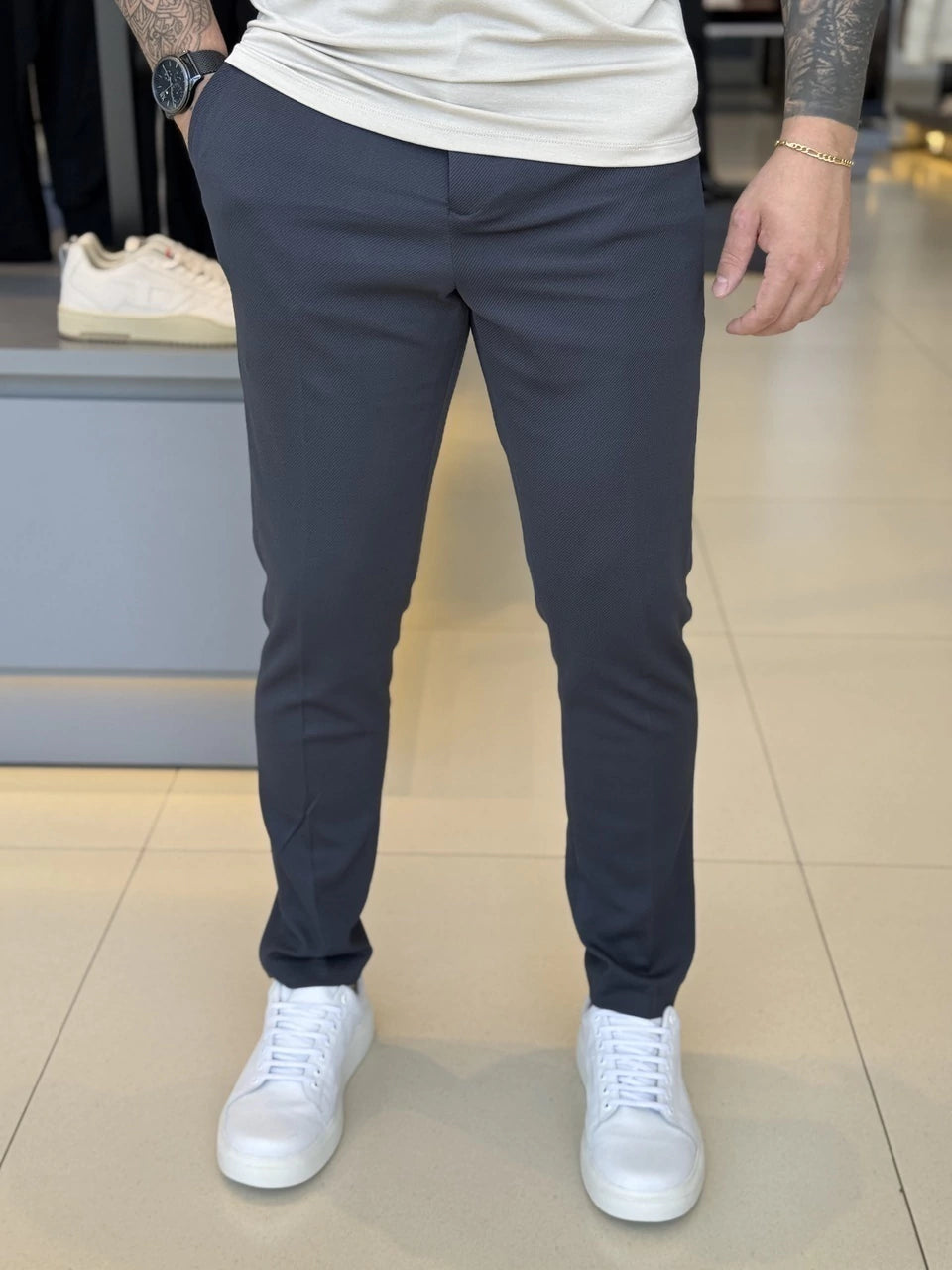 Calça Impire Alfaiataria Slim Cropped Masculino