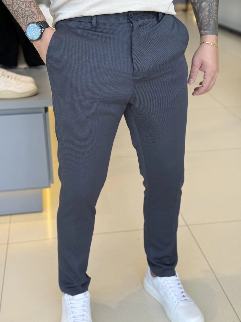 Calça Impire Alfaiataria Slim Cropped Masculino