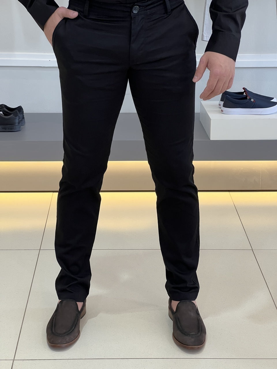 Calça Armani Exchange Slim Alfaiataria 8NZP45ZN1RZ Black Masculino Preto