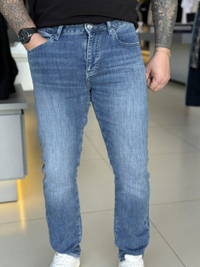 Calça Armani Exchange Jeans Fleece Slim Fit Masculino