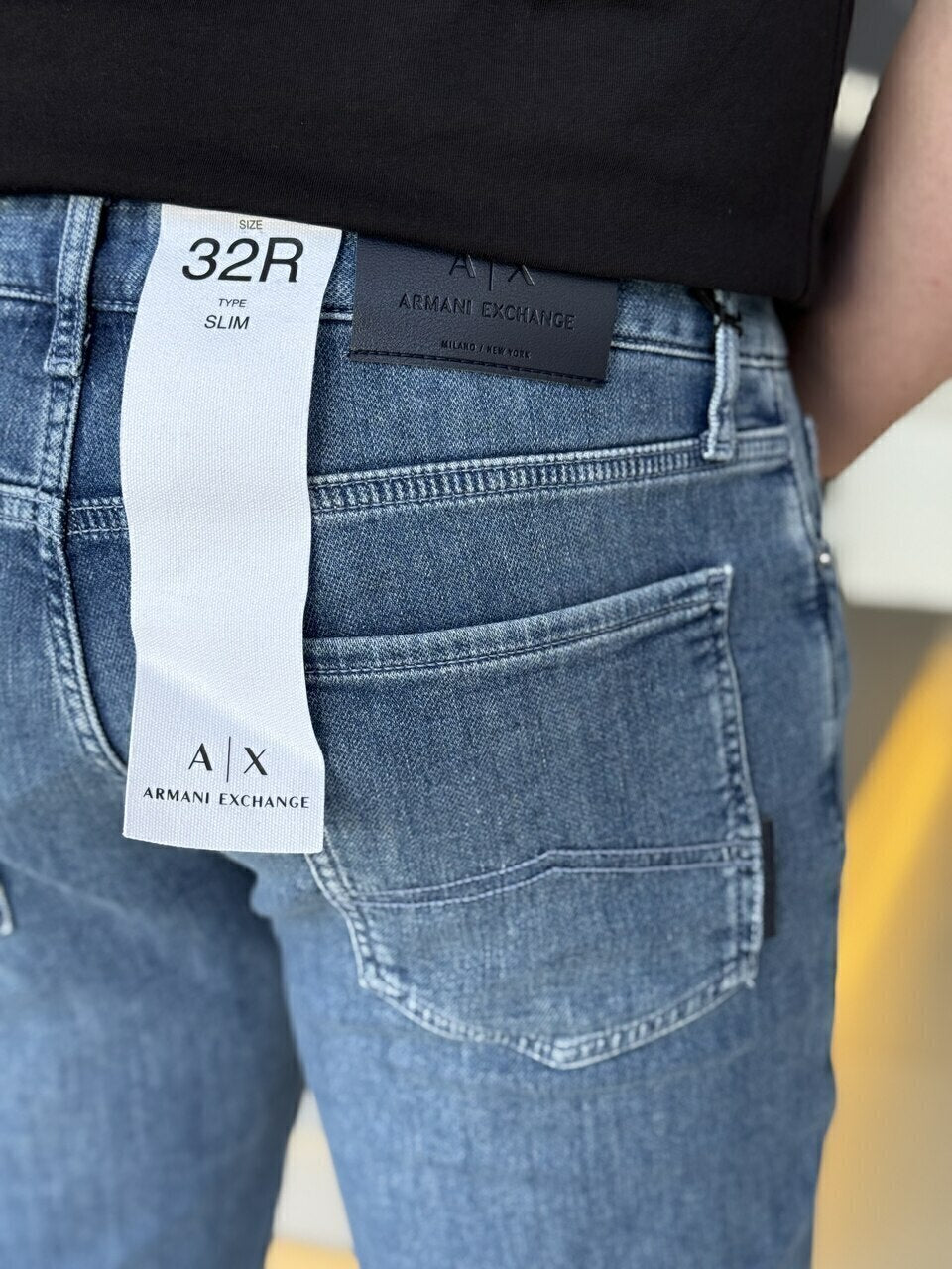 Calça Armani Exchange Jeans Fleece Slim Fit Masculino