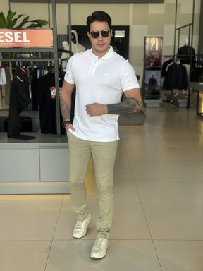 Calça Calvin Klein Slim Fit Sueded Stretch Masculino