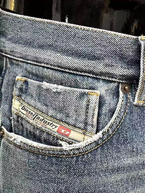 Calça Diesel Jeans Superior Quality Italian Washing Destroyed Masculino Azul