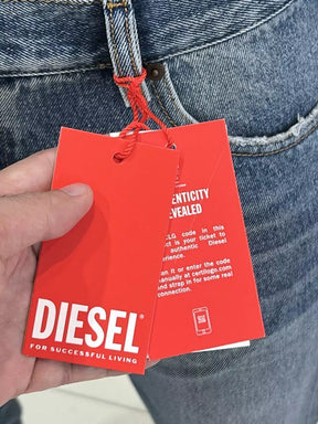 Calça Diesel Jeans Superior Quality Italian Washing Destroyed Masculino Azul