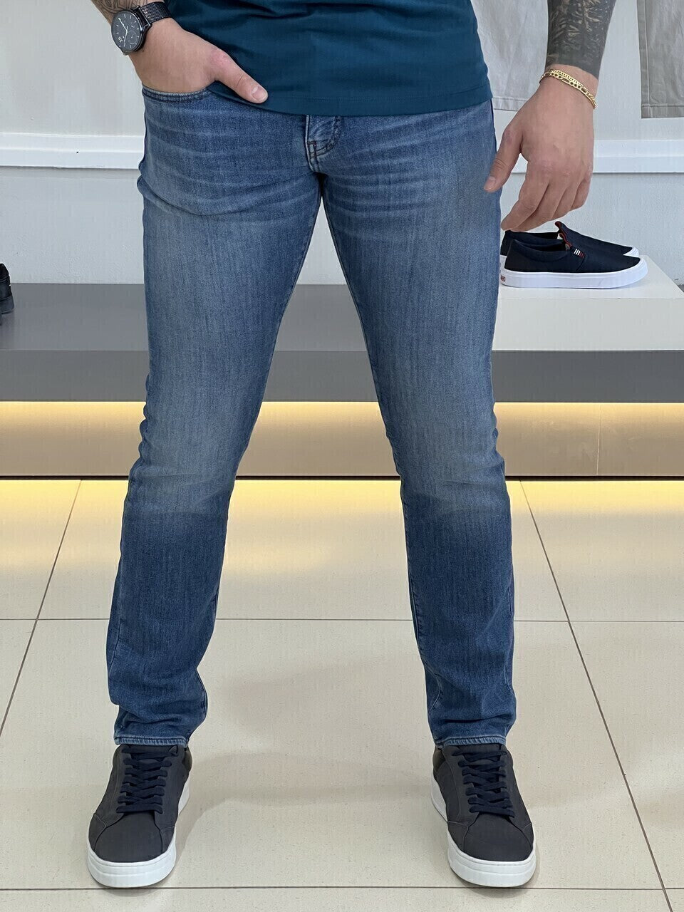 Calça Armani Exchange Jeans Slim 6RZJ13Z1TTZ Masculino Azul