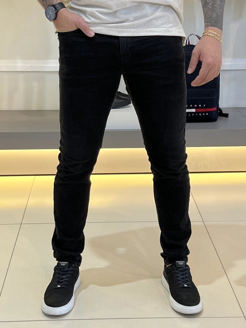 Calça Diesel Jeans 2019 D-Strukt Slim Fit Masculino Preto