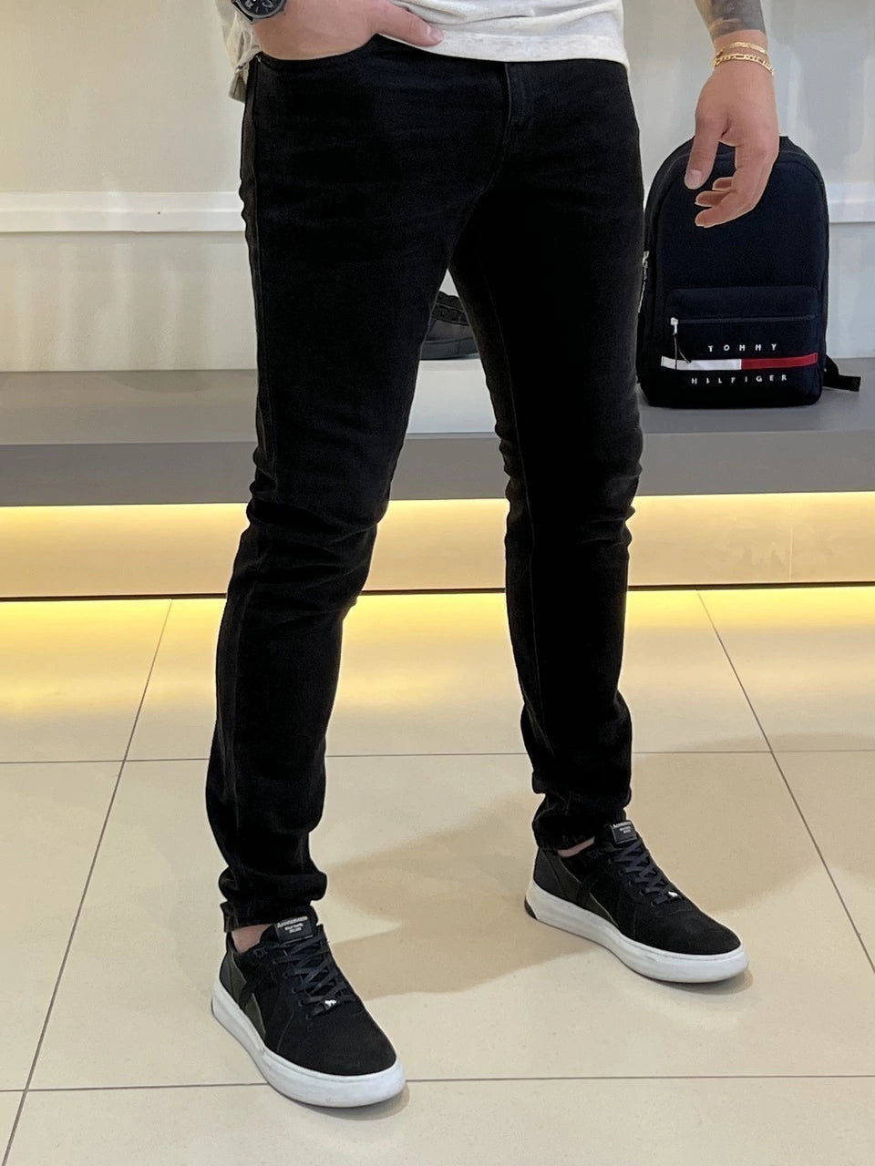 Calça Diesel Jeans 2019 D-Strukt Slim Fit Masculino Preto