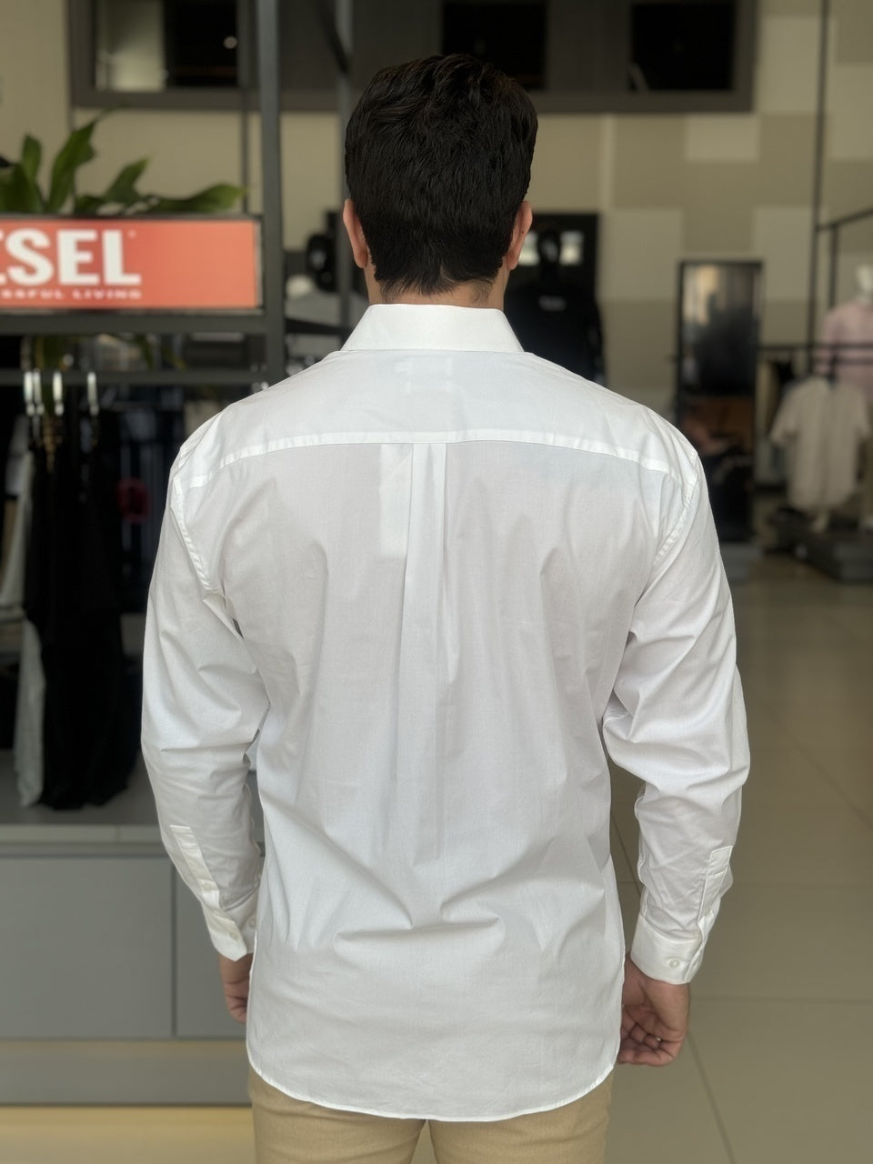 Camisa Calvin Klein Manga Longa Tricoline Fit Masculino