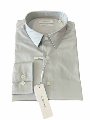 Camisa Calvin Klein Manga Longa Slim Fit CK Bordado Masculino
