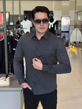 Camisa Calvin Klein Manga Longa Slim Fio 60 Masculino
