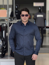 Camisa Calvin Klein Manga Longa Slim Fit CK Bordado Masculino