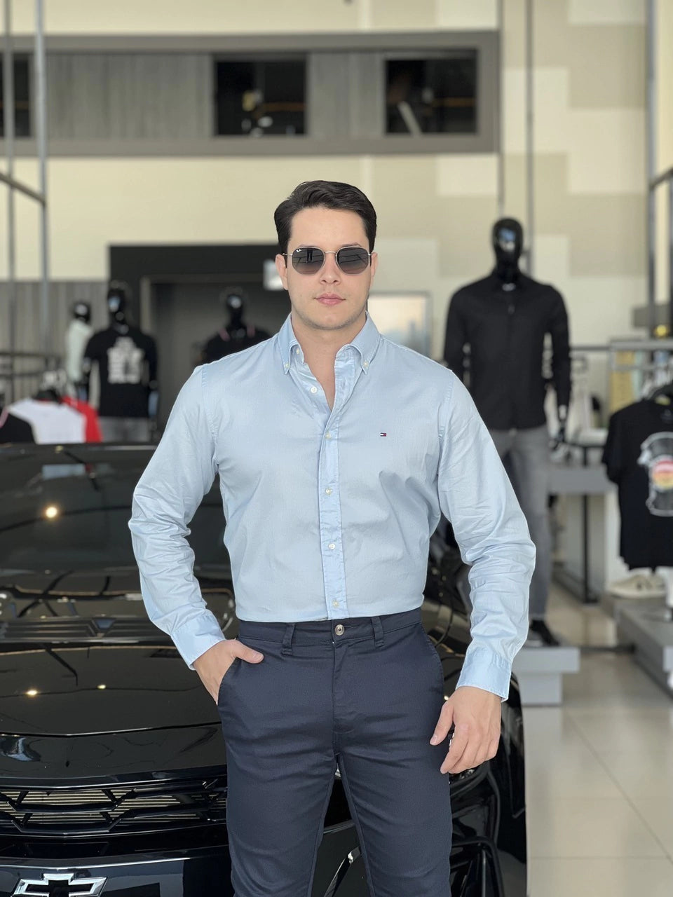 Camisa Tommy Hilfiger Manga Longa Thflex Regular Fit Masculino