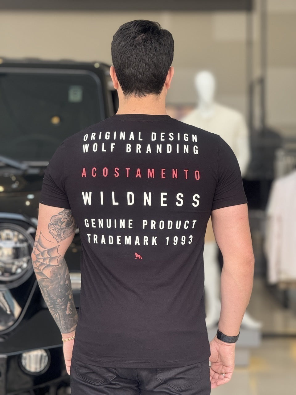 Camiseta Acostamento Black Elastano Masculino