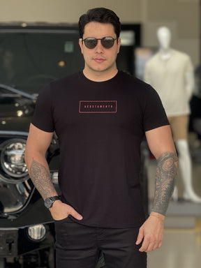Camiseta Acostamento Black Elastano Masculino
