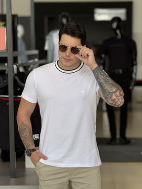 Camiseta Acostamento Casual Elastano Masculino
