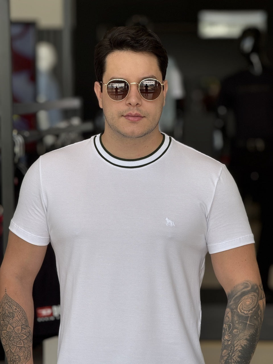 Camiseta Acostamento Casual Elastano Masculino