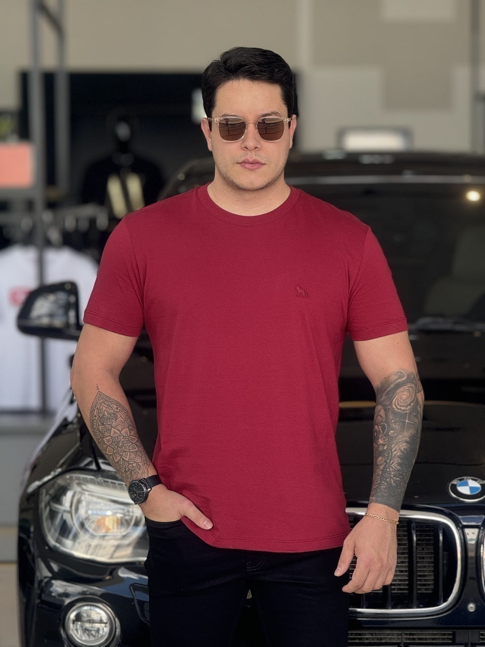 Camiseta Acostamento Lobo Bordado Masculino