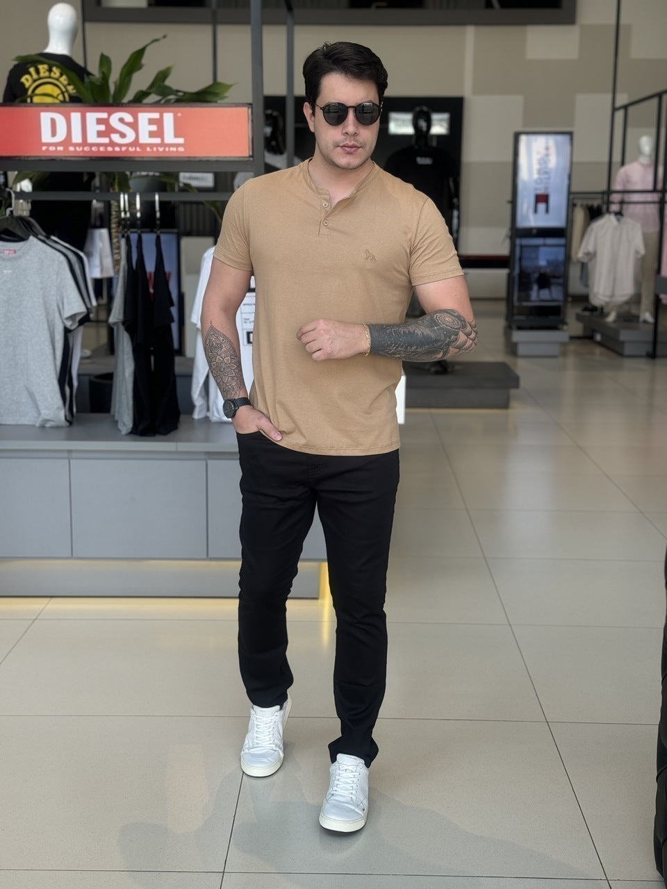 Camiseta Acostamento Casual Masculino