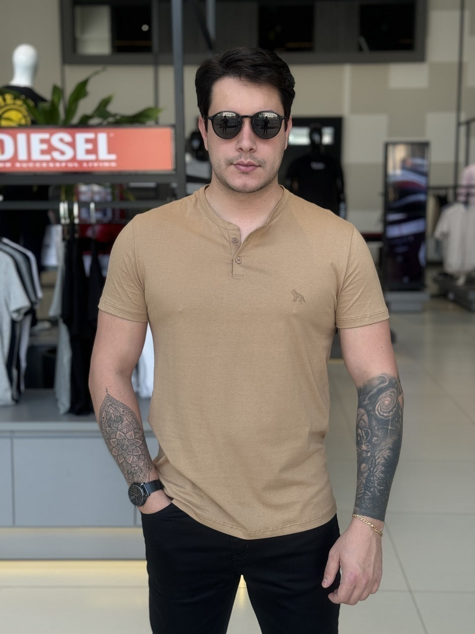 Camiseta Acostamento Casual Masculino
