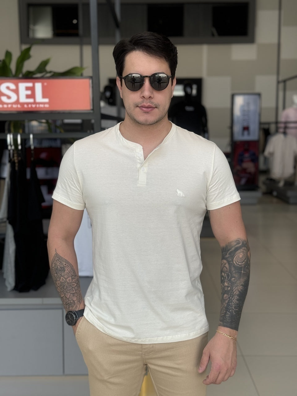 Camiseta Acostamento Casual Masculino