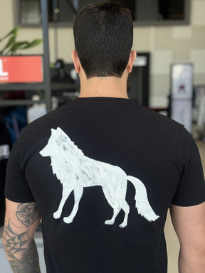Camiseta Acostamento Lobo nas Costas Masculino