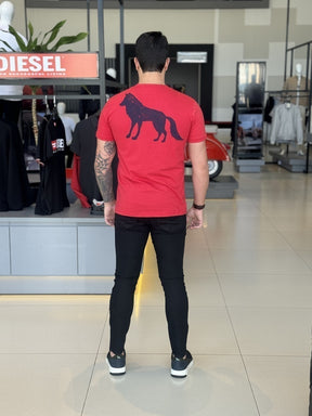 Camiseta Acostamento Lobo nas Costas Masculino