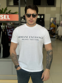 Camiseta Armani Exchange Slim Fit Milano / New York Estampado Masculino