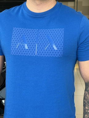 Camiseta Armani Exchange Slim Fit Detalhes Emborrachado Logo Assinatura Masculino