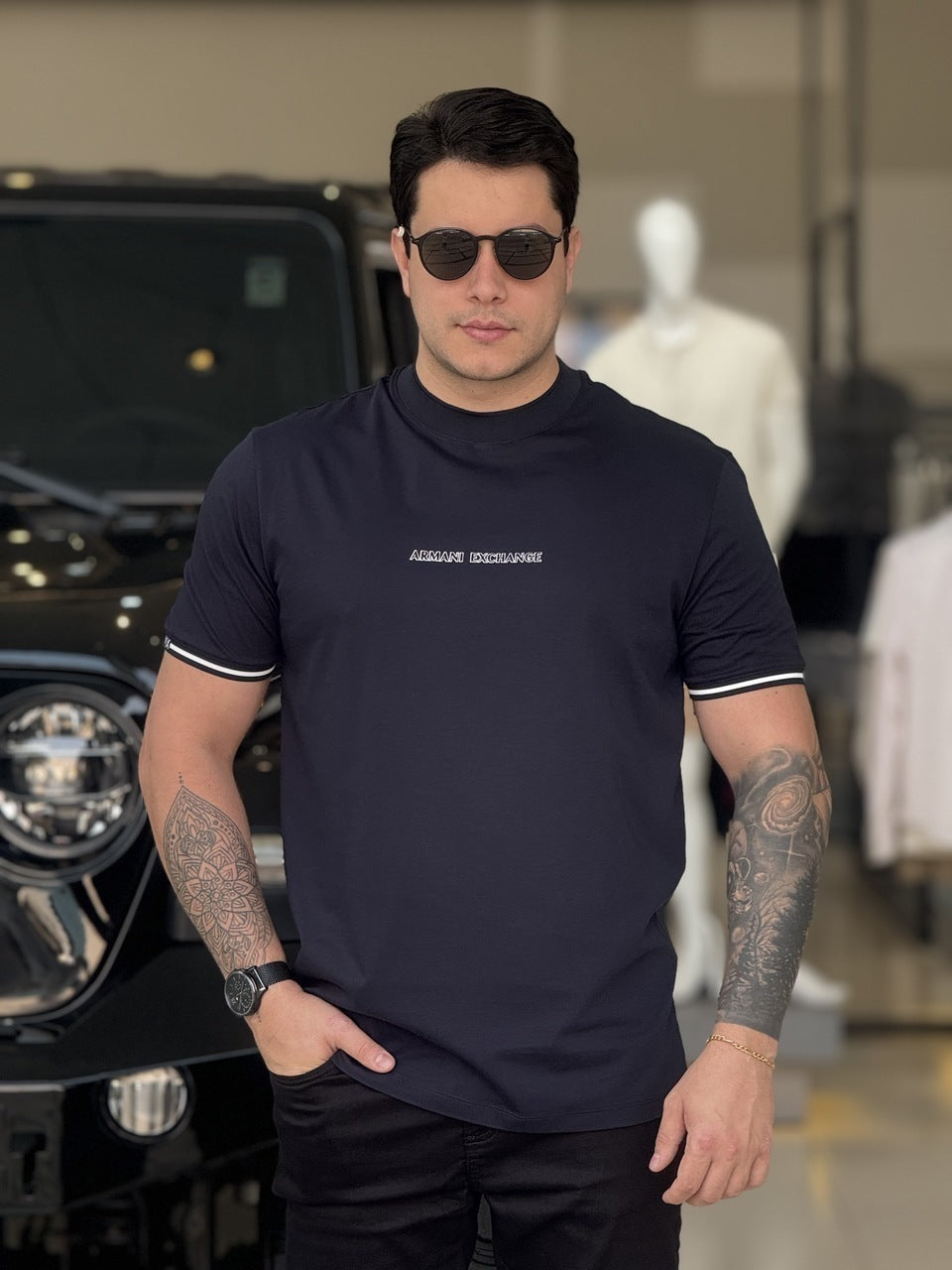Camiseta Armani Exchange Logo Frontal Masculino