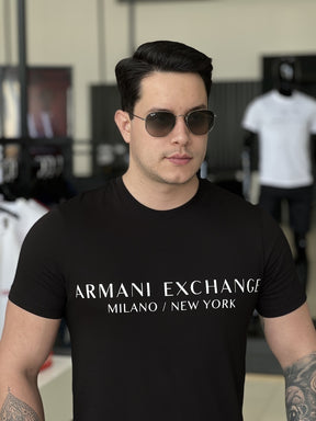 Camiseta Armani Exchange Slim Fit Milano / New York Estampado Masculino
