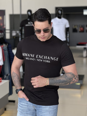 Camiseta Armani Exchange Slim Fit Milano / New York Estampado Masculino
