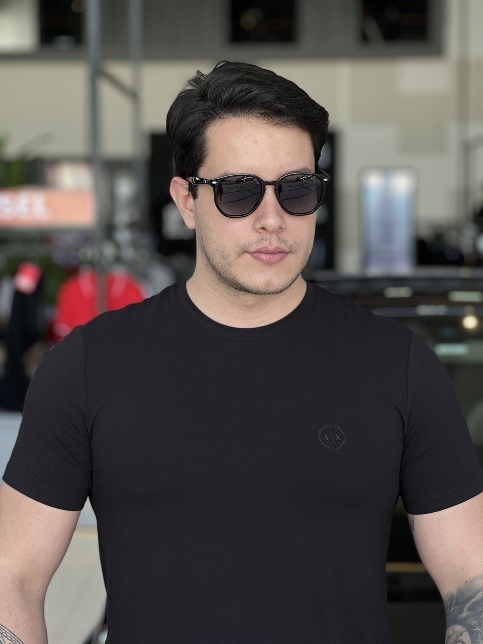 Camiseta Armani Exchange Slim Logo Relevo Masculino