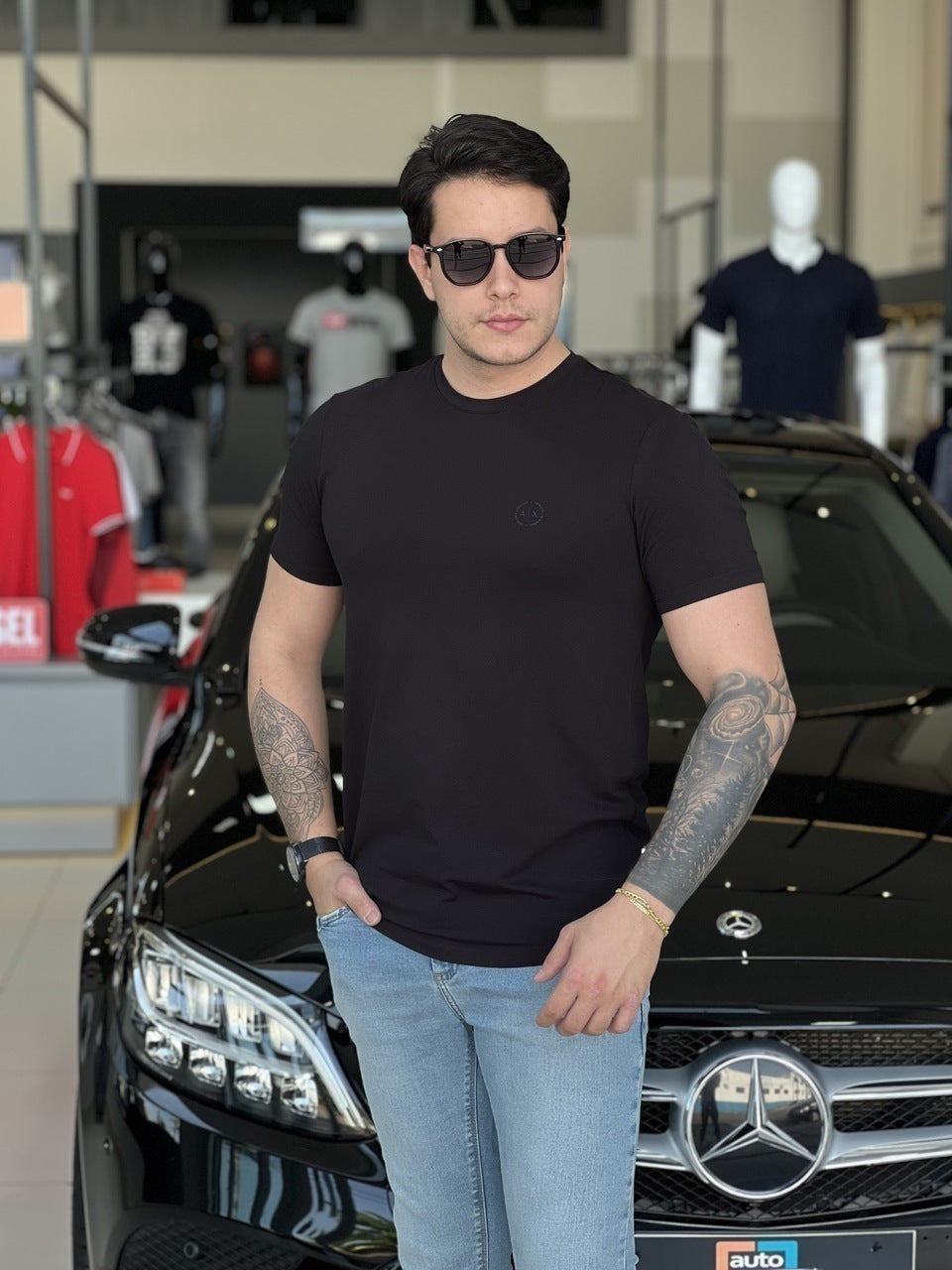 Camiseta Armani Exchange Slim Logo Relevo Masculino