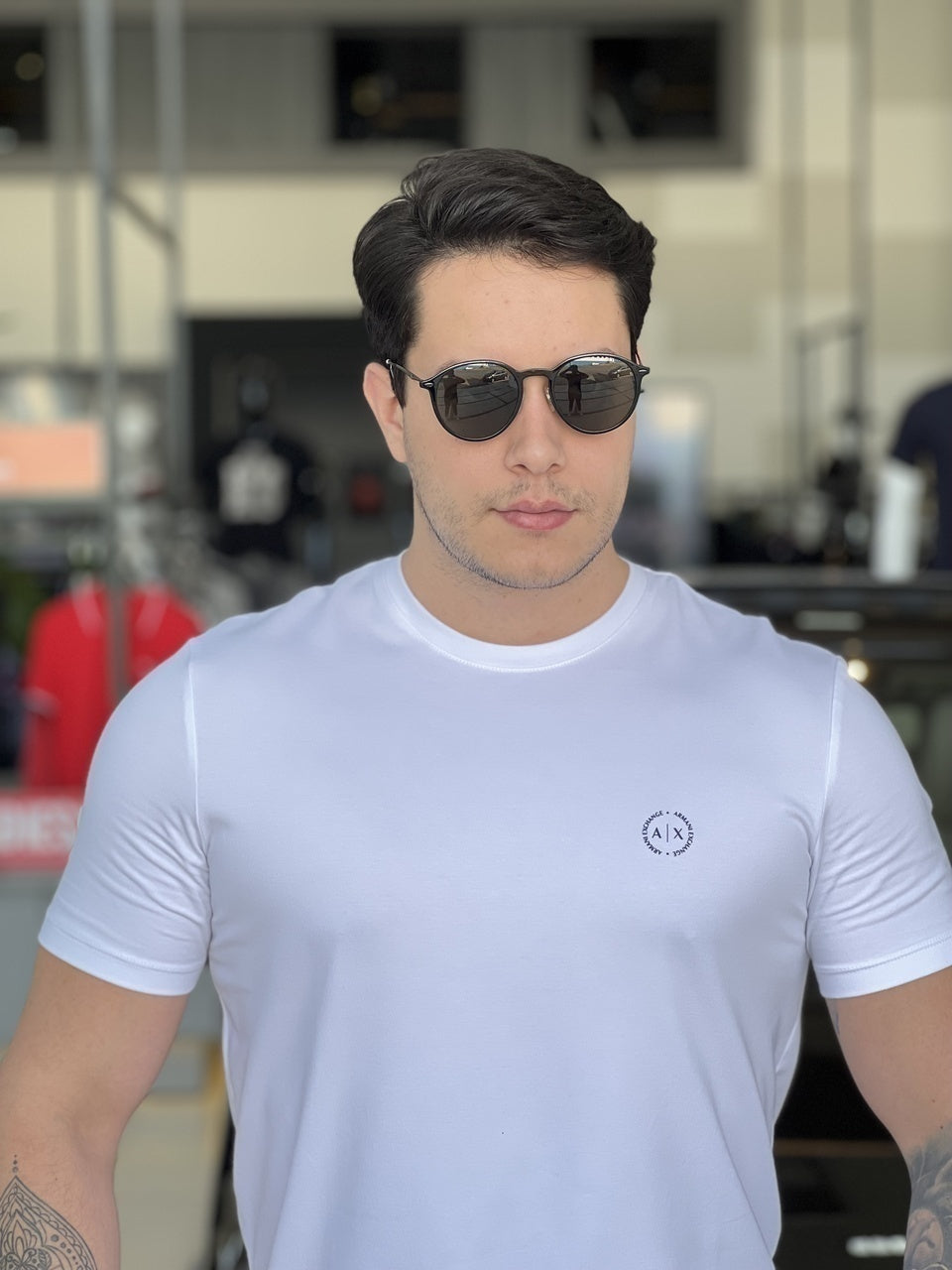 Camiseta Armani Exchange Slim Logo Relevo Masculino