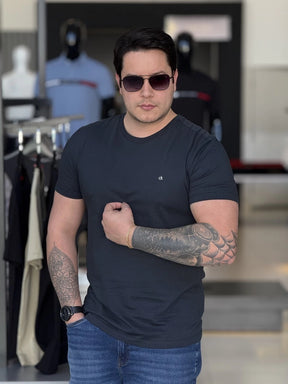Camiseta Calvin Klein Básica Logo Emborrachado Masculino