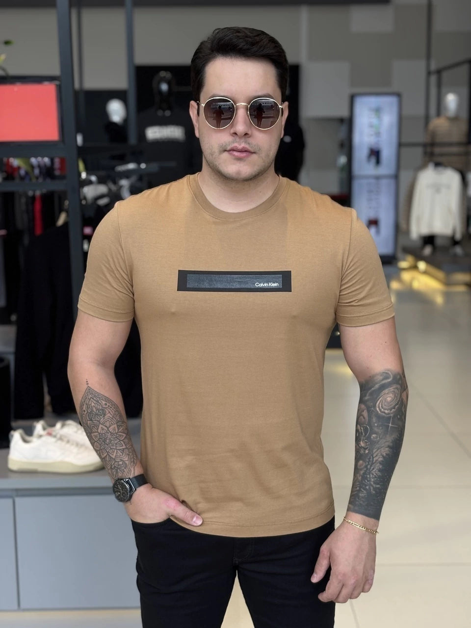 Camiseta Calvin Klein Stripe Gel Masculino
