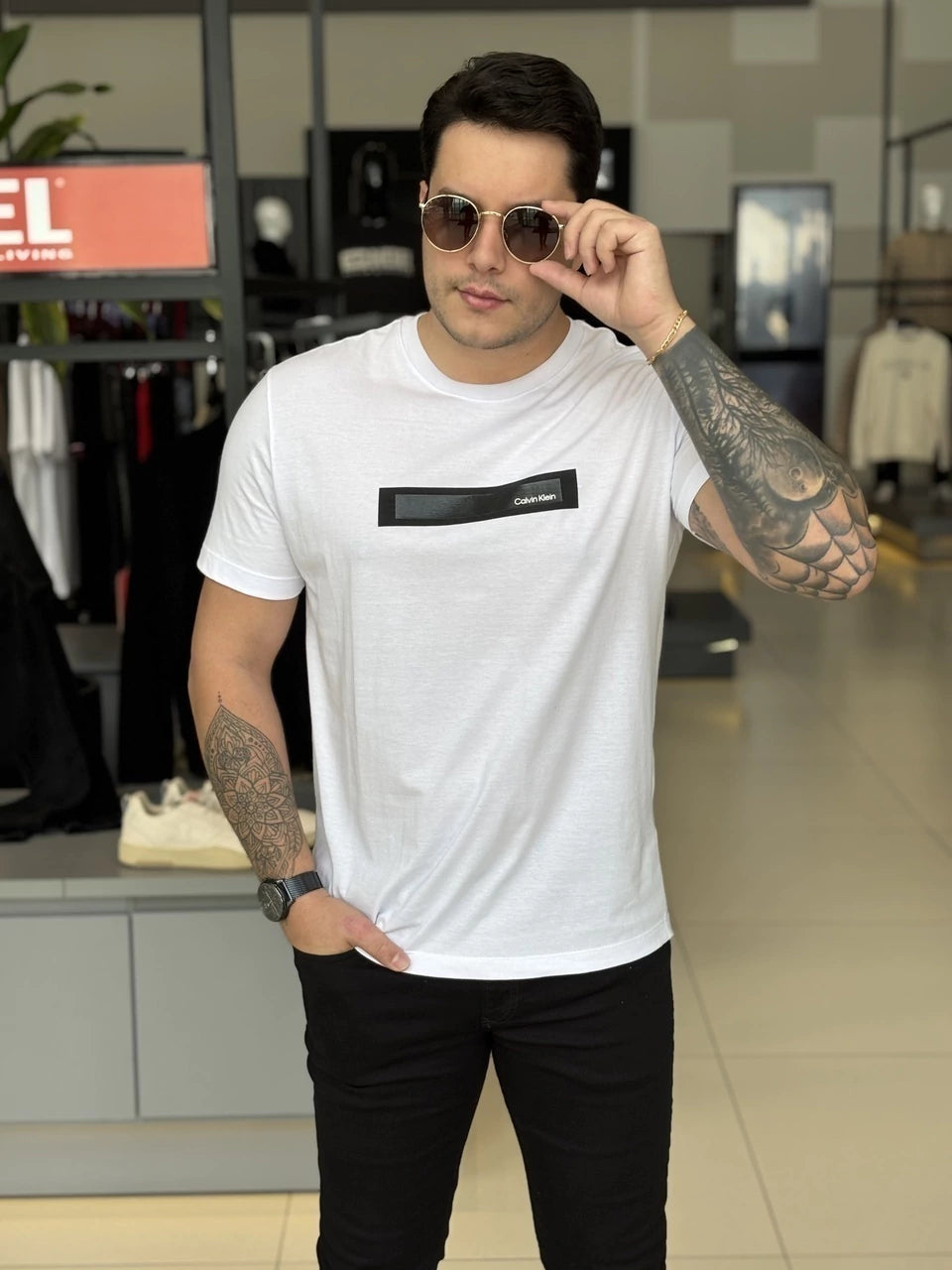 Camiseta Calvin Klein Stripe Gel Masculino