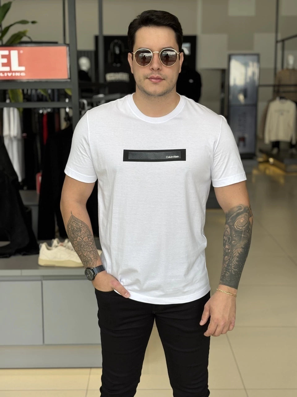 Camiseta Calvin Klein Stripe Gel Masculino