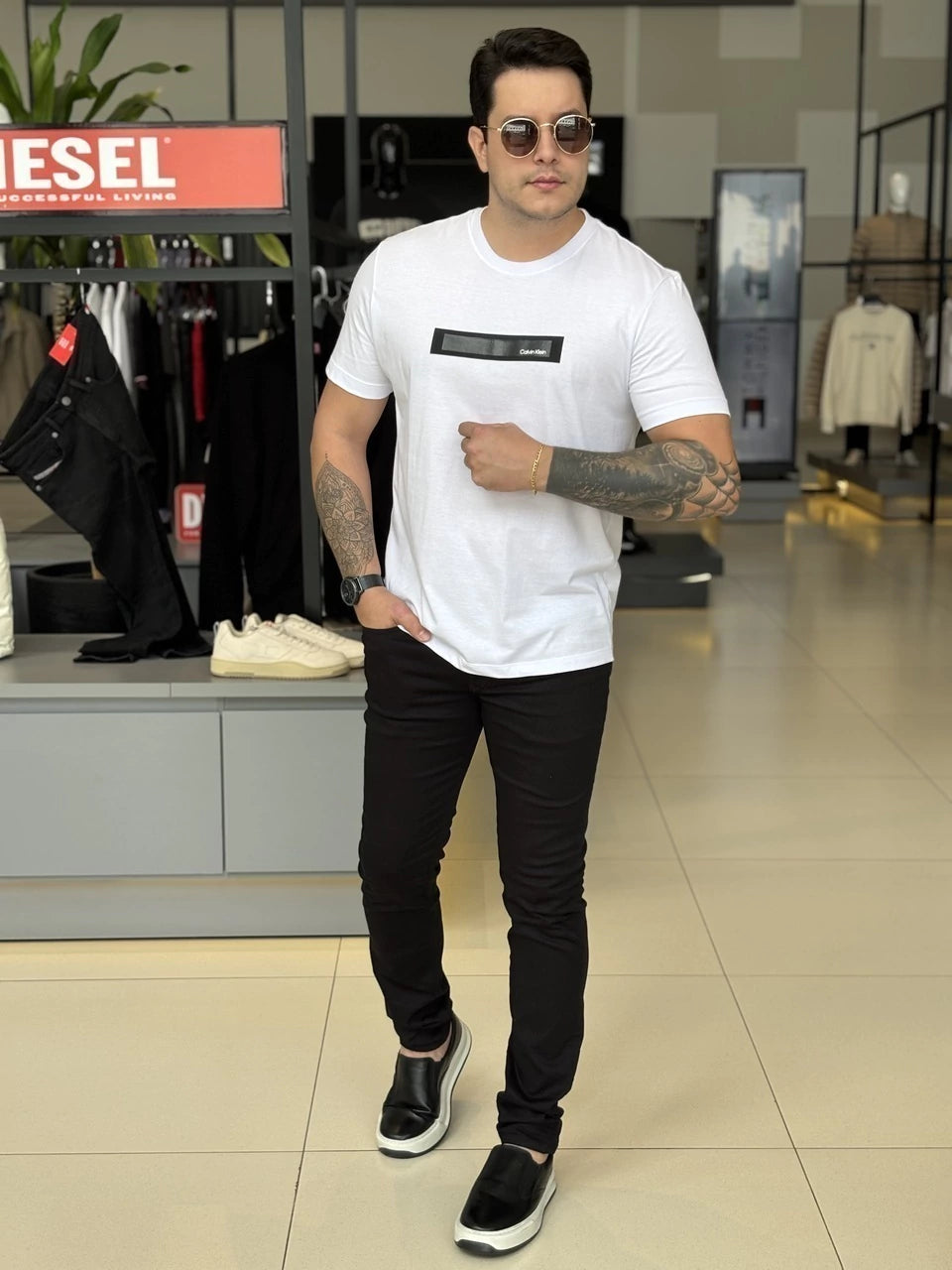 Camiseta Calvin Klein Stripe Gel Masculino
