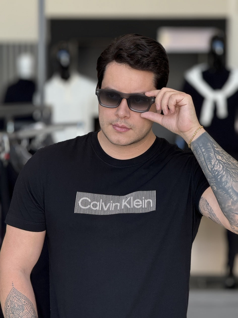 Camiseta Calvin klein Box Striped Masculino