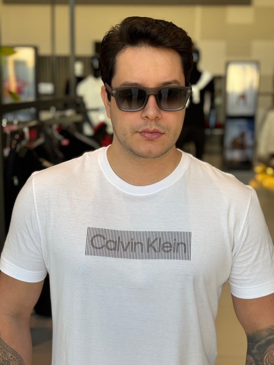 Camiseta Calvin klein Box Striped Masculino
