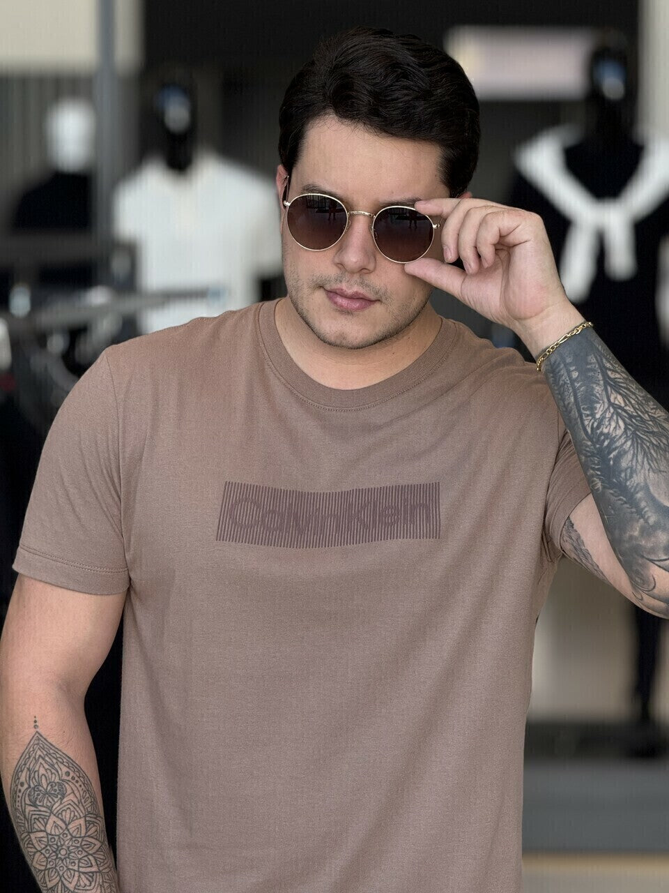 Camiseta Calvin klein Box Striped Masculino