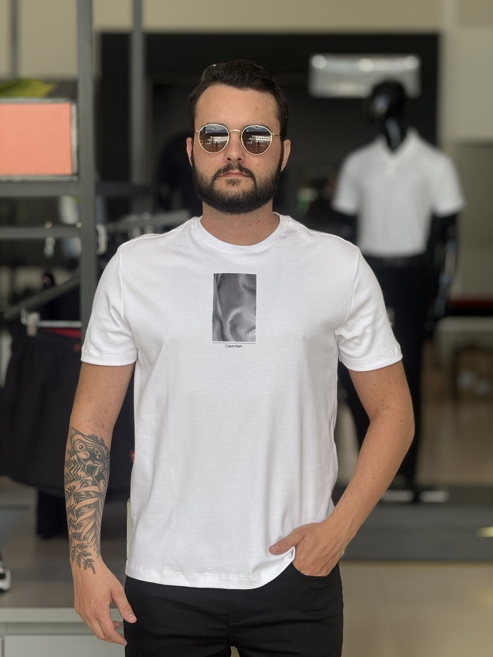 Camiseta Calvin Klein Suedine Masculino