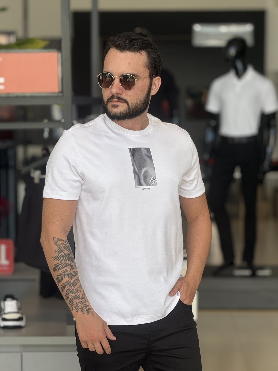 Camiseta Calvin Klein Suedine Masculino