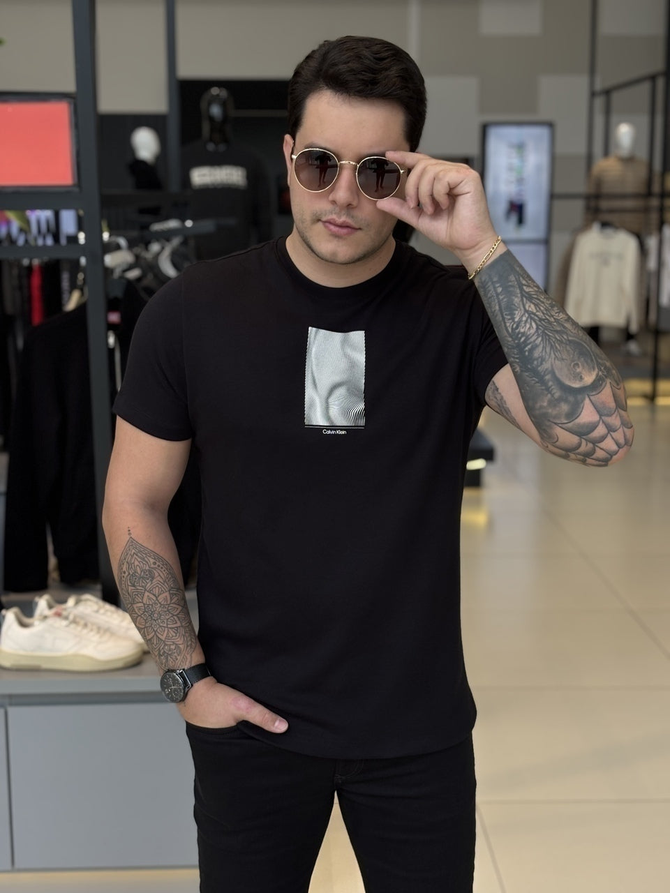 Camiseta Calvin Klein Suedine Masculino