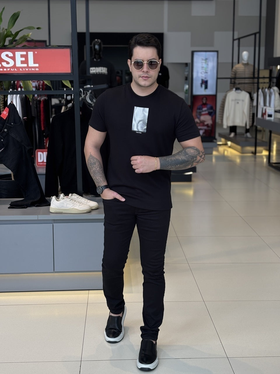Camiseta Calvin Klein Suedine Masculino