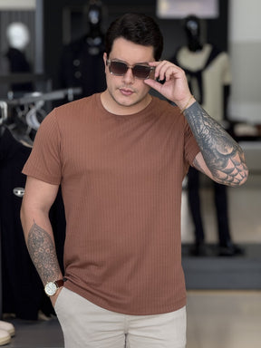 Camiseta Impire Regular Listras Textura Masculino