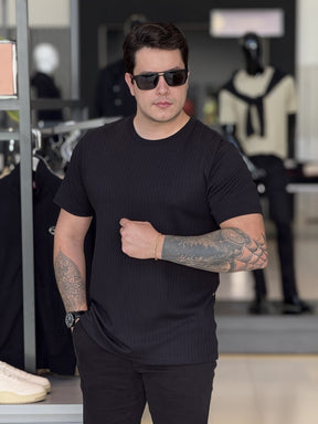Camiseta Impire Regular Listras Textura Masculino