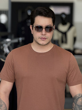 Camiseta Impire Regular Listras Textura Masculino
