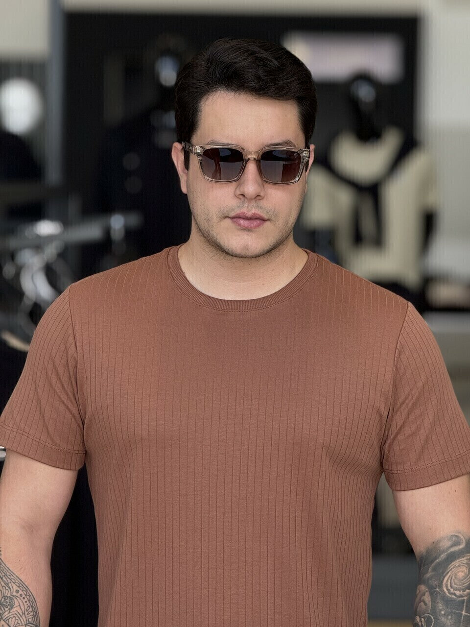 Camiseta Impire Regular Listras Textura Masculino